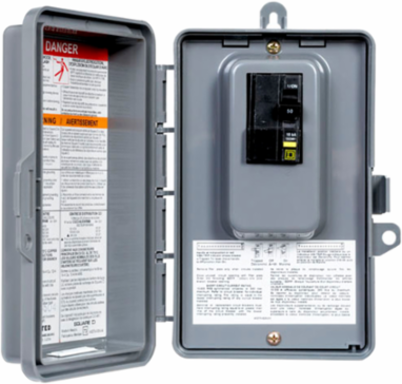 Enclosed Circuit Breaker 50A, 2 Pole, NEMA 3R, Non-Metallic
