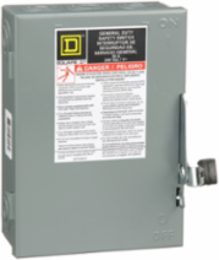 General Duty Fusible Safety Switch, 2 Pole, 30A, 240VAC, 3-Wire