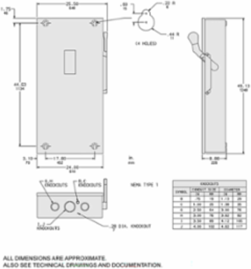 General Duty Safety Switch 2 Pole 600A 240VAC Type 1 with Neutral