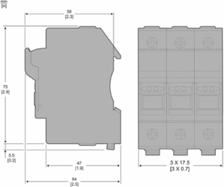 TeSys DF Fuse Carrier 3P 32A 690VAC Fuse Size 10x38mm
