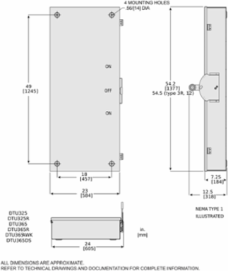 Double Throw Safety Switch 400A 240V AC 250V DC 3 Pole NEMA 3R