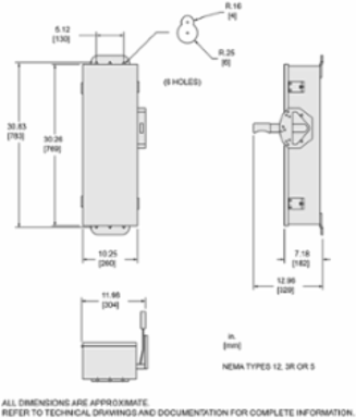 Double Throw Safety Switch 60A 600V 3 Pole NEMA 12