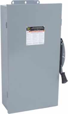 Safety switch, double throw, non fusible, 4 pole, 4 wire, 600VAC, 600VDC, 60A, Type 12 without knock outs