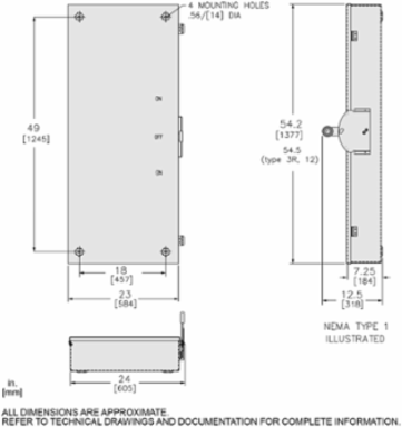 Double Throw Safety Switch 400A 600V 4 Pole NEMA 1