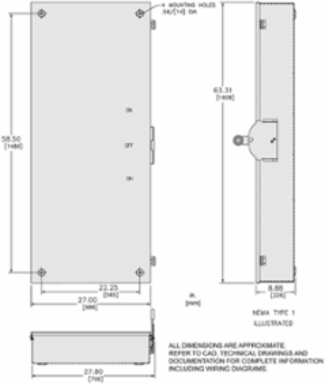 Double Throw Safety Switch 600A 600V 4 Pole NEMA 1