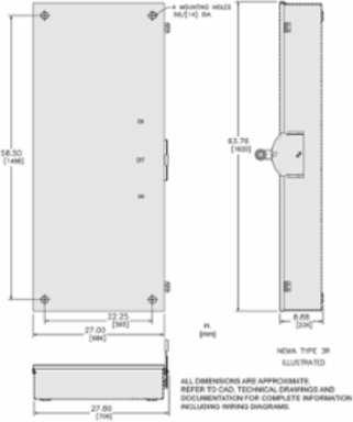 Double Throw Safety Switch, 600A, 600V, 4 Pole, NEMA 3R