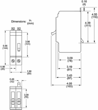 Circuit Breaker, PowerLink™, 20A, 2 pole, 480Y/277VAC, 14kA, remotely operated, bolt on mount [TAA]