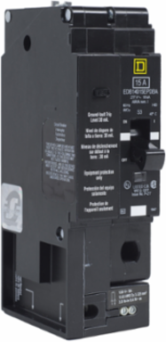 Mini Circuit Breaker 40A 1 Pole 277V AC Bolt-On 30mA GFCI