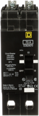 Mini Circuit Breaker 70A, 2 Pole, 480Y/277 VAC, Bolt-On, 25 kA Max