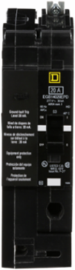 Mini circuit breaker, E-Frame, 20A, 1 pole, 277 VAC, 65 kA max, bolt on, 30 mA ground fault protection