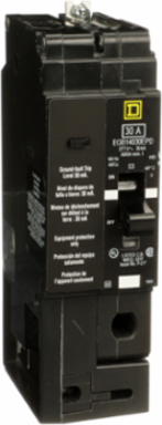 Mini Circuit Breaker 30A 1 Pole 277V AC Bolt-On with 30 mA Ground Fault Protection