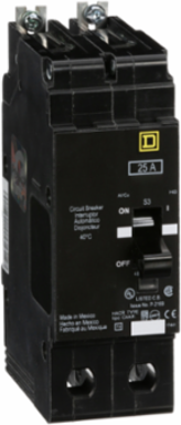 Miniature Circuit Breaker, 25A, 2 Pole, 480Y/277V AC, 65kA Max