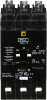 Mini Circuit Breaker, 110A, 3 Pole, 480Y/277V AC, Bolt-On