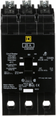 Mini Circuit Breaker 25A 3 Pole 480Y/277VAC Bolt-On