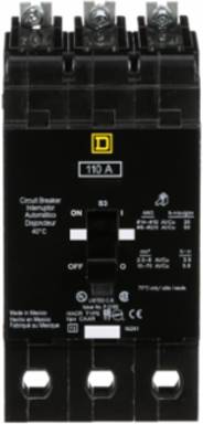 Miniature Circuit Breaker, 110A, 3 Pole, 480Y/277VAC, 100kA Max