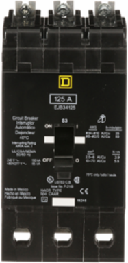 Mini Circuit Breaker 125A, 3 Pole, 480Y/277V, 100kA max, Bolt-On