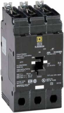 Mini Circuit Breaker, 30A, 3 Pole, 600Y/347 VAC, Bolt-On, 100 kA Max