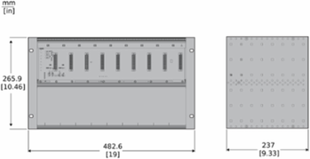 backplane PowerLogic BP270/N9 rack-mount T500 internal bus with 9 slots for hot-swappable modules