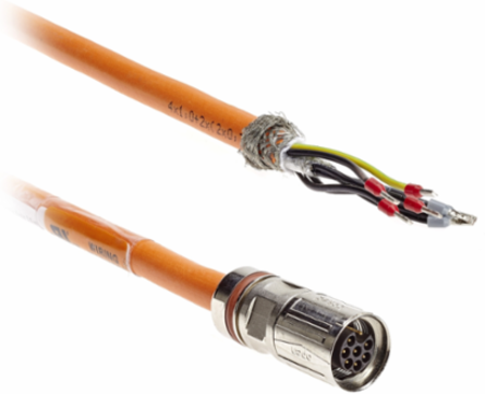 Shielded Power Cable for Servo Drives and Asynchronous Motors, 1 Meter