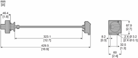 Extended Rotary Handle Kit, IP54, for GV2L/GV2P, 140-250 mm Adjustment