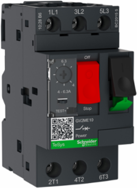 Motor Circuit Breaker, 3 Poles (3P), 6-10A, Thermal-Magnetic, Push-Button
