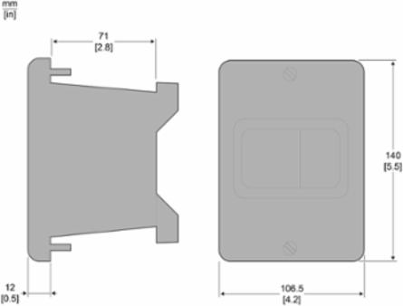 TeSys Flush Mounting Enclosure, IP55, 140 mm Height, 106.5 mm Width, Polycarbonate