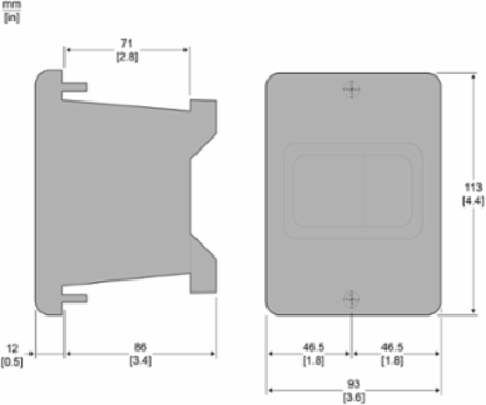 Reduced Flush Mounting Enclosure for TeSys GV2ME Motor Starter, IP55, 133mm Height