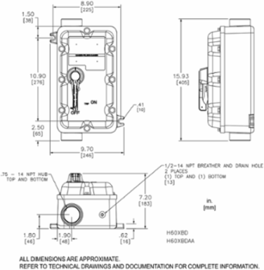 PowerPacT B Molded Case Switch Enclosure, 15A-60A, NEMA 7/9, Cast Aluminum, Surface Mount