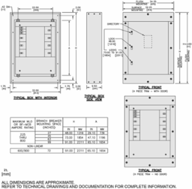 I-Line Panelboard, 800A, 99 Inch Bar Length, 26.45 Inch Width, Steel Enclosure