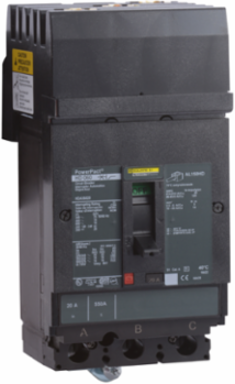 PowerPact H Circuit Breaker, 20A, 3 Pole, 600VAC, Thermal Magnetic, 25kA