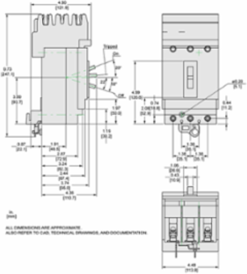 PowerPact H Circuit Breaker 50A 3-Pole 600VAC 14kA Thermal-Magnetic