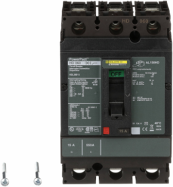 PowerPact H Circuit Breaker 15A 3 Pole 600VAC Thermal-Magnetic 14kA
