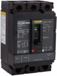 Circuit breaker, PowerPacT H, 60A, 3 pole, 600VAC, 14kA, lugs, Micrologic 5.2E, 80%