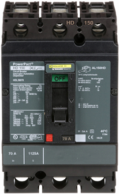PowerPact H Circuit Breaker, 70A, 3 Pole, 14kA Breaking Capacity, Thermal-Magnetic