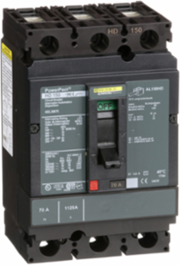 PowerPact H Circuit Breaker, 70A, 3 Pole, 14kA Breaking Capacity, Thermal-Magnetic