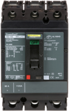 PowerPact H Circuit Breaker, 80A, 3 Pole, 600VAC, 14kA, Thermal-Magnetic