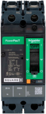 PowerPact H Circuit Breaker 25A 2 Pole 600VAC Thermal-Magnetic 18kA