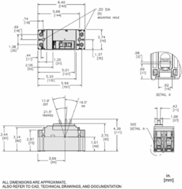 PowerPact H Circuit Breaker, 100A, 2 Pole, 600VAC, 18kA
