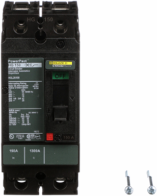 PowerPact H Circuit Breaker, 150A, 2 Pole, 600VAC, 18kA, Thermal Magnetic
