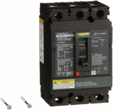 PowerPacT H Automatic Switch, 150A, 3 Pole, 600V AC, 18kA