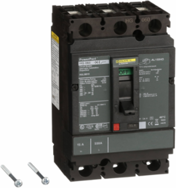PowerPact H Circuit Breaker, 15A, 3 Pole, 600VAC, 18kA, Thermal Magnetic
