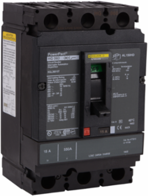 PowerPact H Circuit Breaker, 50A, 3 Pole, 600VAC, 18kA, Thermal-Magnetic