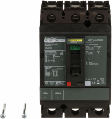 PowerPact H Circuit Breaker, 125A, 3 Pole, 600VAC, 18kA, Thermal-Magnetic