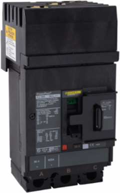 Circuit breaker, PowerPacT H, 100A, 3 pole, 600VAC, 25kA, I-Line, thermal magnetic, 80%, padlock handle, ABC