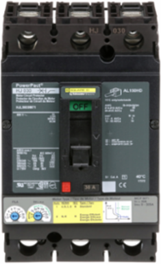 PowerPact H Motor Circuit Protector, 30A, 3-Pole, 600VAC, 25kA