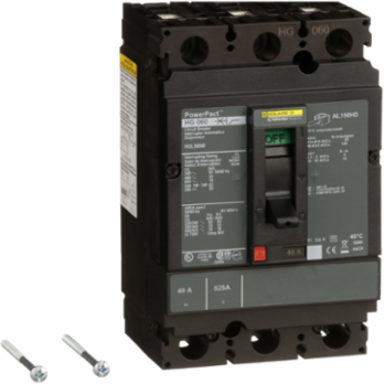 PowerPact H Circuit Breaker, 40A, 3 Poles, 600VAC, 25kA, Thermal-Magnetic