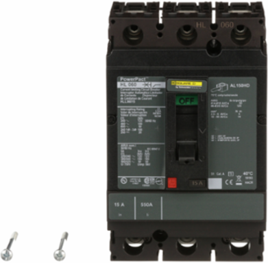 PowerPact H Circuit Breaker, 15A, 3 Pole, 600VAC, 50kA, Thermal-Magnetic