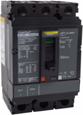 PowerPact H Circuit Breaker, 80A, 3 Pole, 600VAC, Thermal Magnetic