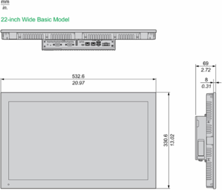 Panel PC, Harmony P6, IPC, display size 21.5 inch, 2 core