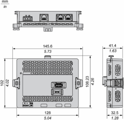 Harmony ST6 Edge Box HMI, 1COM, 2 Ethernet, 2 USB, 24 VDC, 0.456 kg